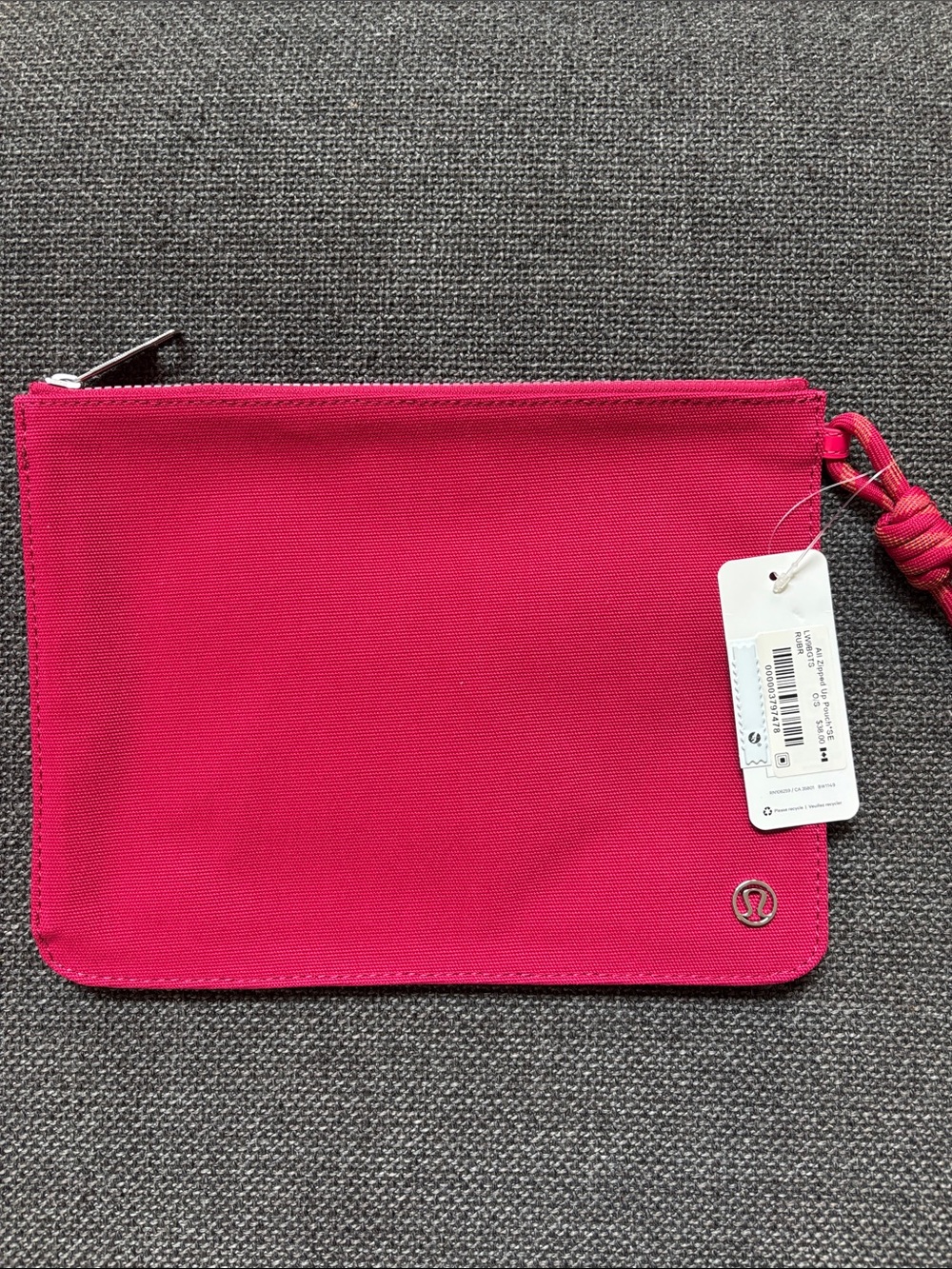 NWT Lululemon Red/Pink All Zipped Up Pouch